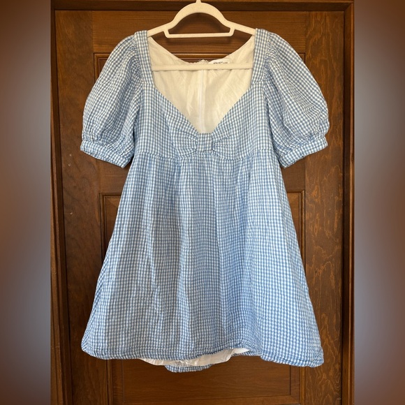RTR NOW Blue Gingham Babydoll Dress - Picture 3 of 6